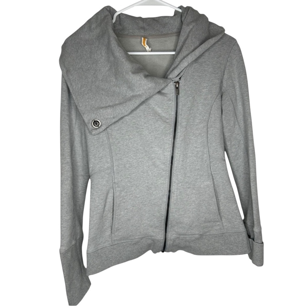 LUCY Women's Hatha Flow Yoga Grey‎ Asymmetrical Zip Workout Jacket S